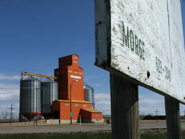 Pioneer grain elevator and Morse sign