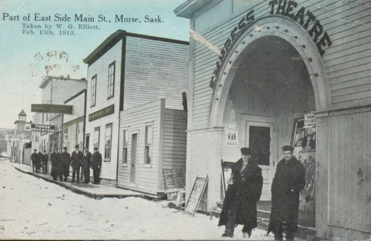 East Side of Main Street with the Empress Theatre, February 15, 1913