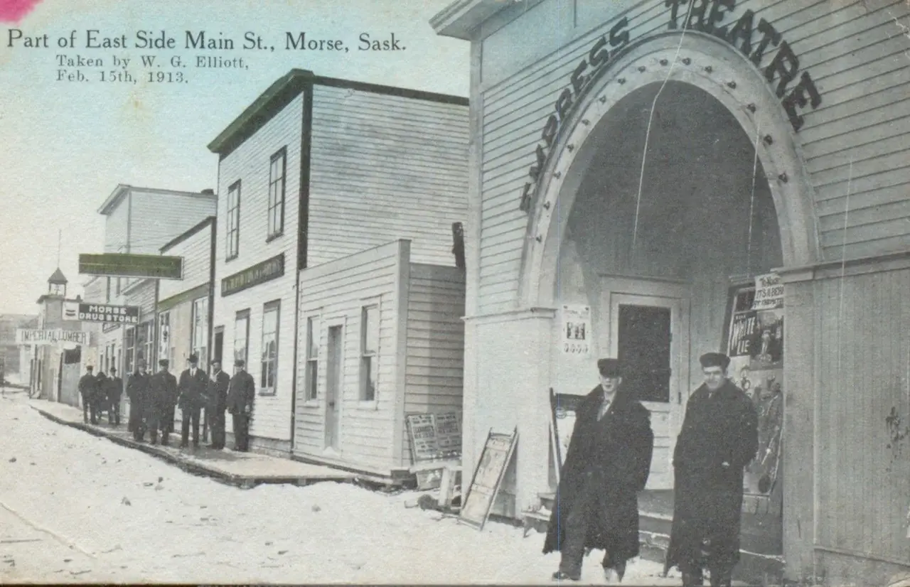 East Side of Main Street with the Empress Theatre, February 15, 1913